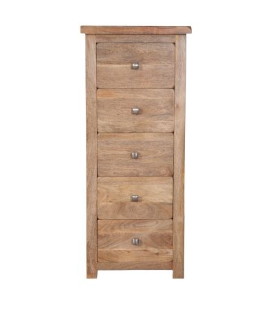 Oak Dominion Estate 5 Drawer Tall Chest by Jali Editions  | Style Our Home