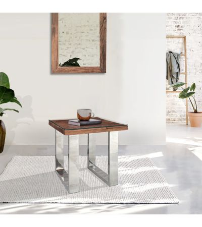 Railway Sleeper Lamp Table by Indus Valley