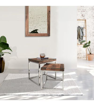 Railway Sleeper Nest Of 2 Tables by Indus Valley