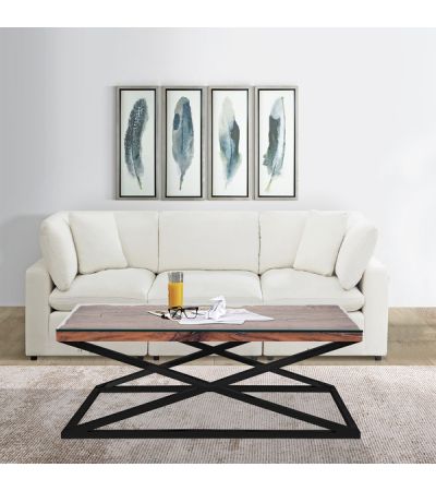 Phoenix Coffee Table With Glass by Indus Valley