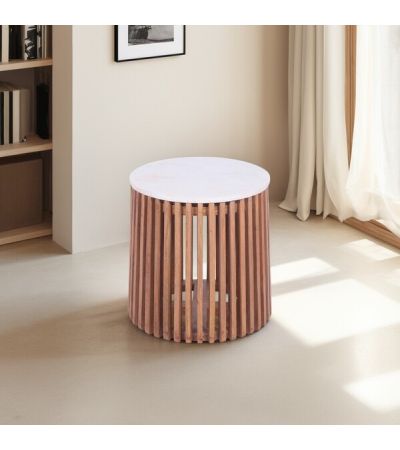 Side Table With Marble Top by Indus Valley