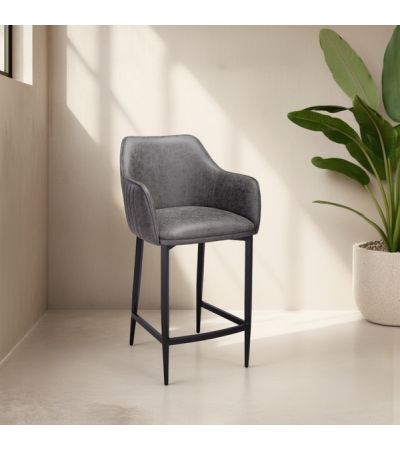 L45 Vintage Grey Stool by Indus Valley