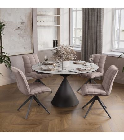 Round Ceramic Table 3mm With Conical Base by Indus Valley