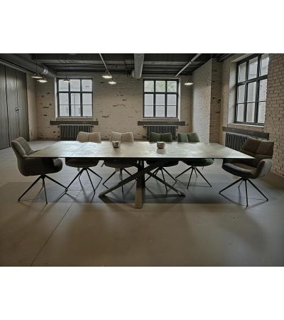 Onyx Dark Ceramic Extending Dining Table by Indus Valley