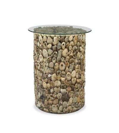 Driftwood Tall Lamp table with Glass Top by Monologue | Style Our Home