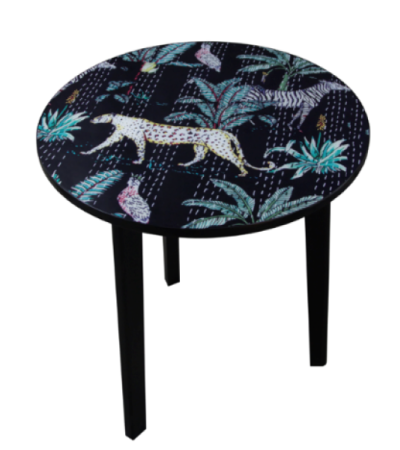 Round Bistro Table Night Jungle Print by Monologue | Style Our Home