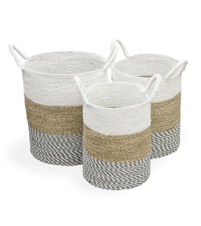 Set of 3 White Top Baskets by Monologue | Style Our Home