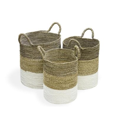 Set of 3 Grey Top Baskets by Monologue | Style Our Home