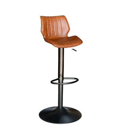 Alfa Gas Lift Bar Stool Vegan Leather Tan SET OF 2 by Monologue | Style Our Home
