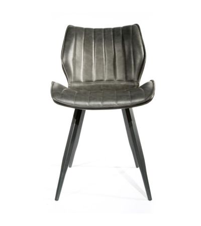 Alfa Bounce Dining Chair Vegan Leather Grey SET OF 2 by Monologue | Style Our Home