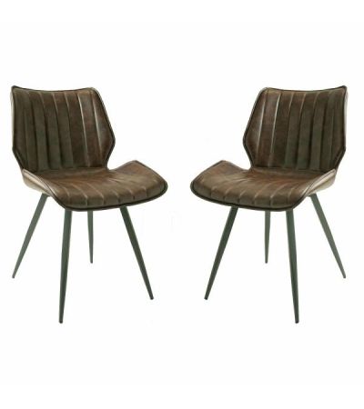 Alfa Bounce Dining Chair Vegan Chestnut SET OF 2 by Monologue | Style Our Home