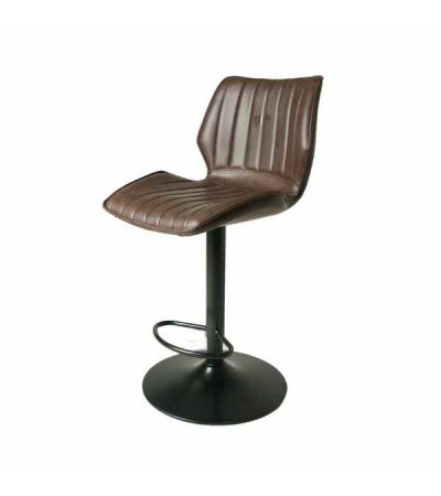 Alfa Gas Lift Bar Stool Vegan Leather Chestnut SET OF 2 by Monologue | Style Our Home