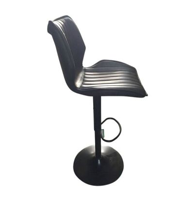 Alfa Gas Lift Bar Stool Vegan Leather Grey SET OF 2 by Monologue | Style Our Home