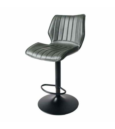 Alfa Gas Lift Bar Stool Vegan Leather Forest Green SET OF 2 by Monologue | Style Our Home