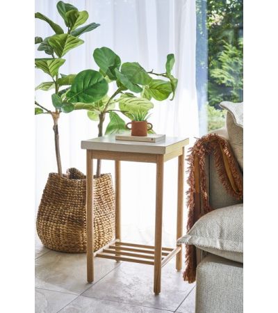 Aspect White Square Side Table with Rack by Monologue | Style Our Home