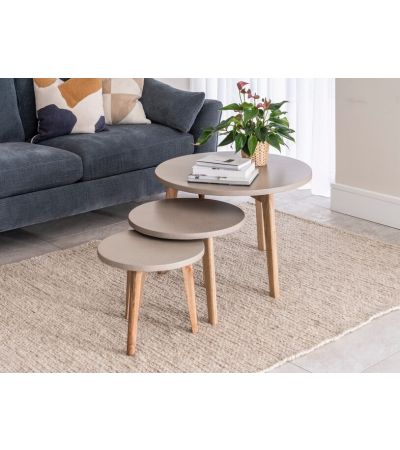 Round Lamp Table Oatmeal - Large by Monologue | Style Our Home