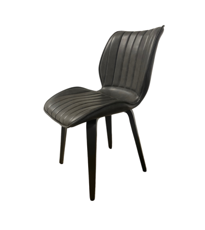 Alfa Dining Chair Vegan Grey Wooden Leg - SET OF 2 by Monologue | Style Our Home