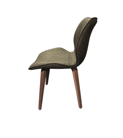 Alfa Dining Chair Olive Green Twill Wood Leg SET OF 2 by Monologue | Style Our Home