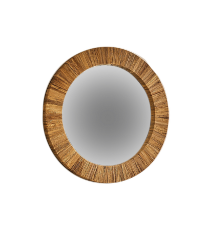 Round Water Hyacinth Mirror by Monologue | Style Our Home