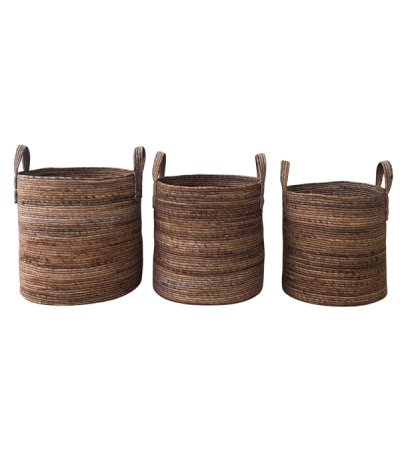 Natural Stitch Basket - Set of 3 by Monologue | Style Our Home