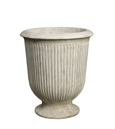 Ribbed Urn Large - Antique White Wash by Monologue | Style Our Home