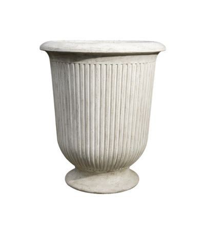 Ribbed Urn XL - Antique White Wash by Monologue | Style Our Home