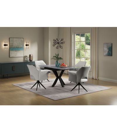 Leox Cream Cd - Black Legs by Heritance Furniture | Style Our Home