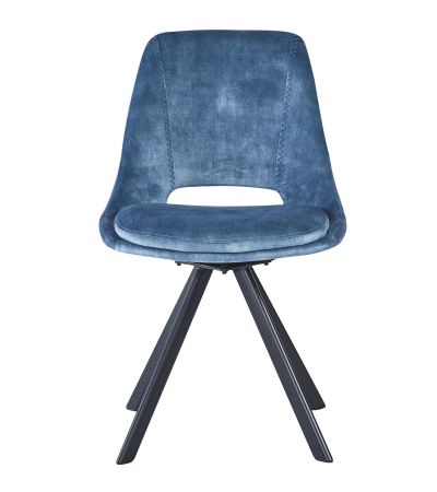 Kasper S Velvet Blue - Swivel Black Legs by Heritance Furniture | Style Our Home