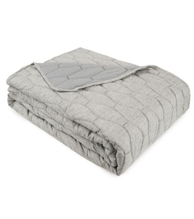 Melange Linen Look Quilt -Grey by Malini | Style Our Home