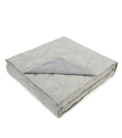 Linen Look Hexagonal Quilt Grey Size by Malini | Style Our Home