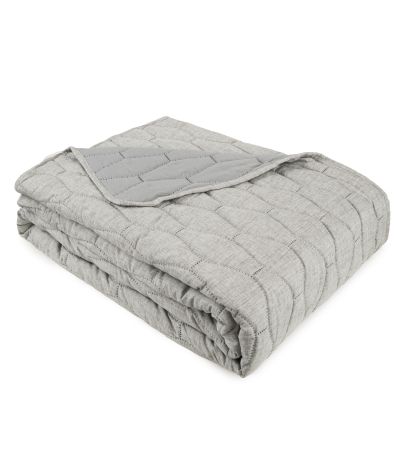 Melange Linen Look Quilt -Grey Size by Malini | Style Our Home