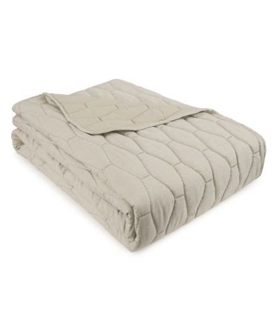 Melange Linen Look Quilt -Natural Size by Malini | Style Our Home