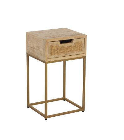 Rattan 1 Draw Side Table