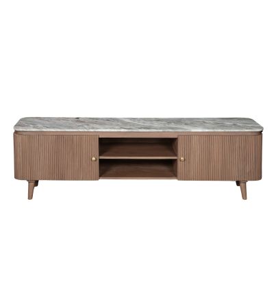 Belmont Natural Marble & Wood Large Tv Cabinet