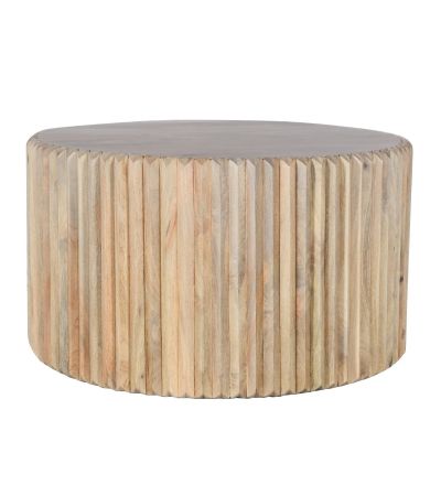 Calderwood Carved Mango Wood Round Coffee Table