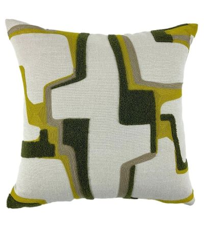 Abstract Emb Cushion Green by Malini | Style Our Home