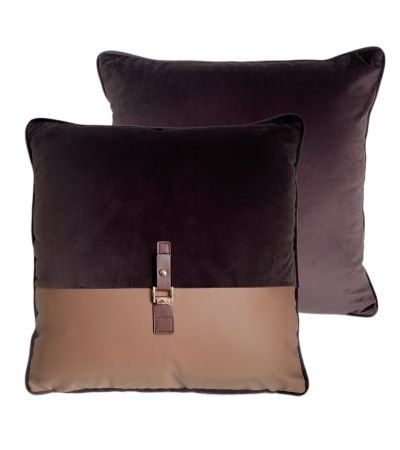 Paul Moneypenny Buckle Cushion Choc by Malini | Style Our Home