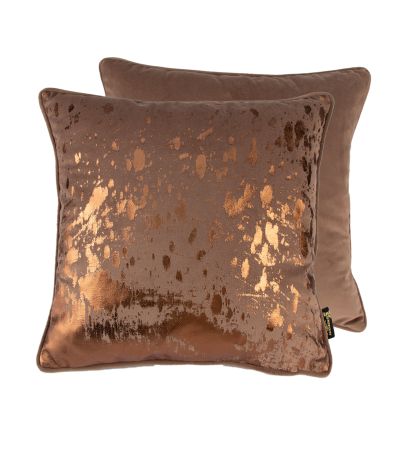 Bronze Foil Splash Cushion On Taupe by Malini | Style Our Home