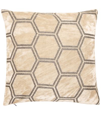 Large Hexagon Cut Velvet  Cream Ivor by Malini | Style Our Home
