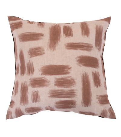 Abstract Printed Lines On Linen Taupe by Malini | Style Our Home