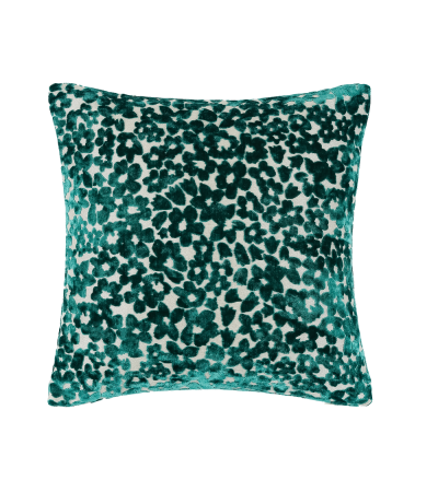Pm Ditsy Cut Velvet Cushion Teal In  Cm by Malini | Style Our Home