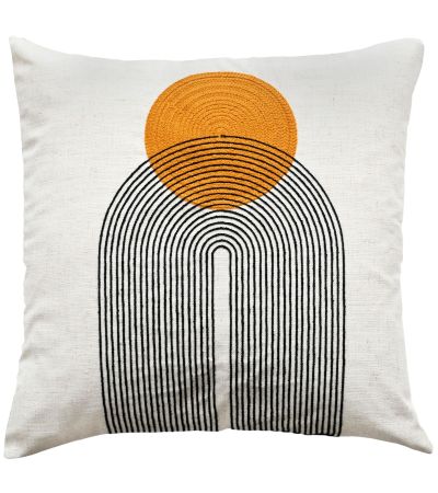 Art Deco Design With Chain Crewel Stitch Rust by Malini | Style Our Home