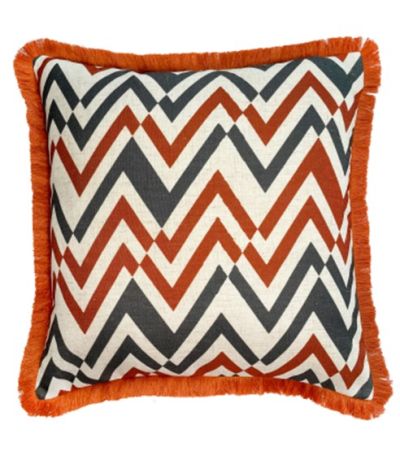 Zig Zag Emb With Fringe- Rust by Malini | Style Our Home