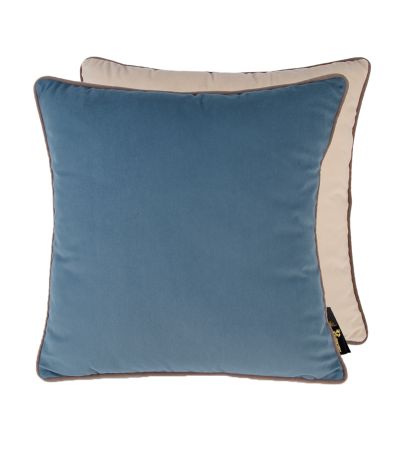 Dble Sided Velv Blue/Champ Taupe Piping by Malini | Style Our Home