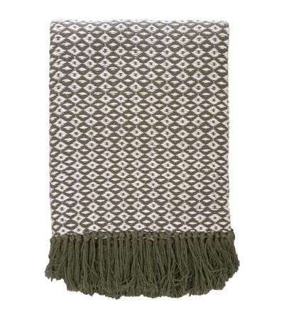 Cotton Diamond Weave Throw Green by Malini | Style Our Home