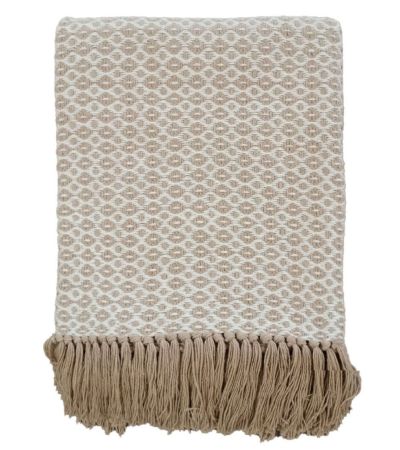 Cotton Diamond Weave Throw Olive130X180 by Malini | Style Our Home