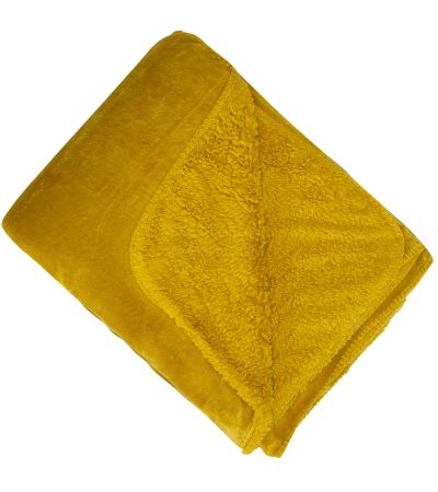 Luxury Fleece Throw Mustard by Malini | Style Our Home