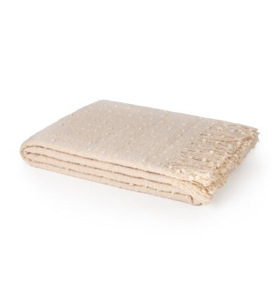 Nat Raise Dot Line On Faux Mohair Natural by Malini | Style Our Home