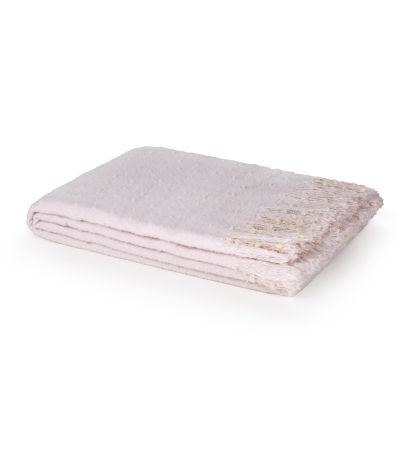 Nat Raise Dot Line On Faux Mohair Pink by Malini | Style Our Home