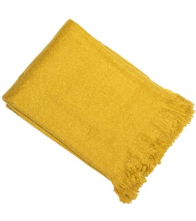 Faux Thick Mohair Throw Mustard by Malini | Style Our Home